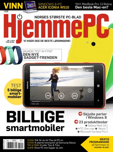Forsiden fra HjemmePC nr. 1 2014 der denne kommentaren er skrevet til.